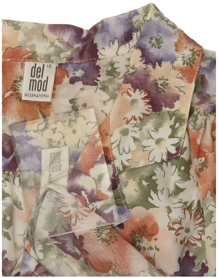 DELMOD Womens Oversized Shirt Blouse EU 40 Medium Multicoloured Floral
