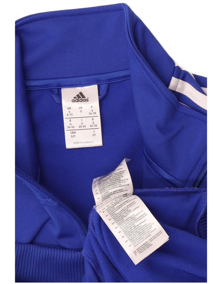 Giacca da tuta da donna Adidas UK 8/10 Small Blu Poliestere