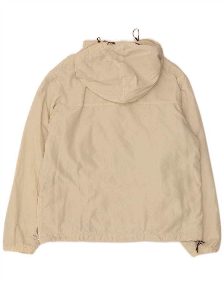 Giacca anorak con cappuccio grafico da ragazzo NAPAPIJRI 15-16 anni in nylon beige