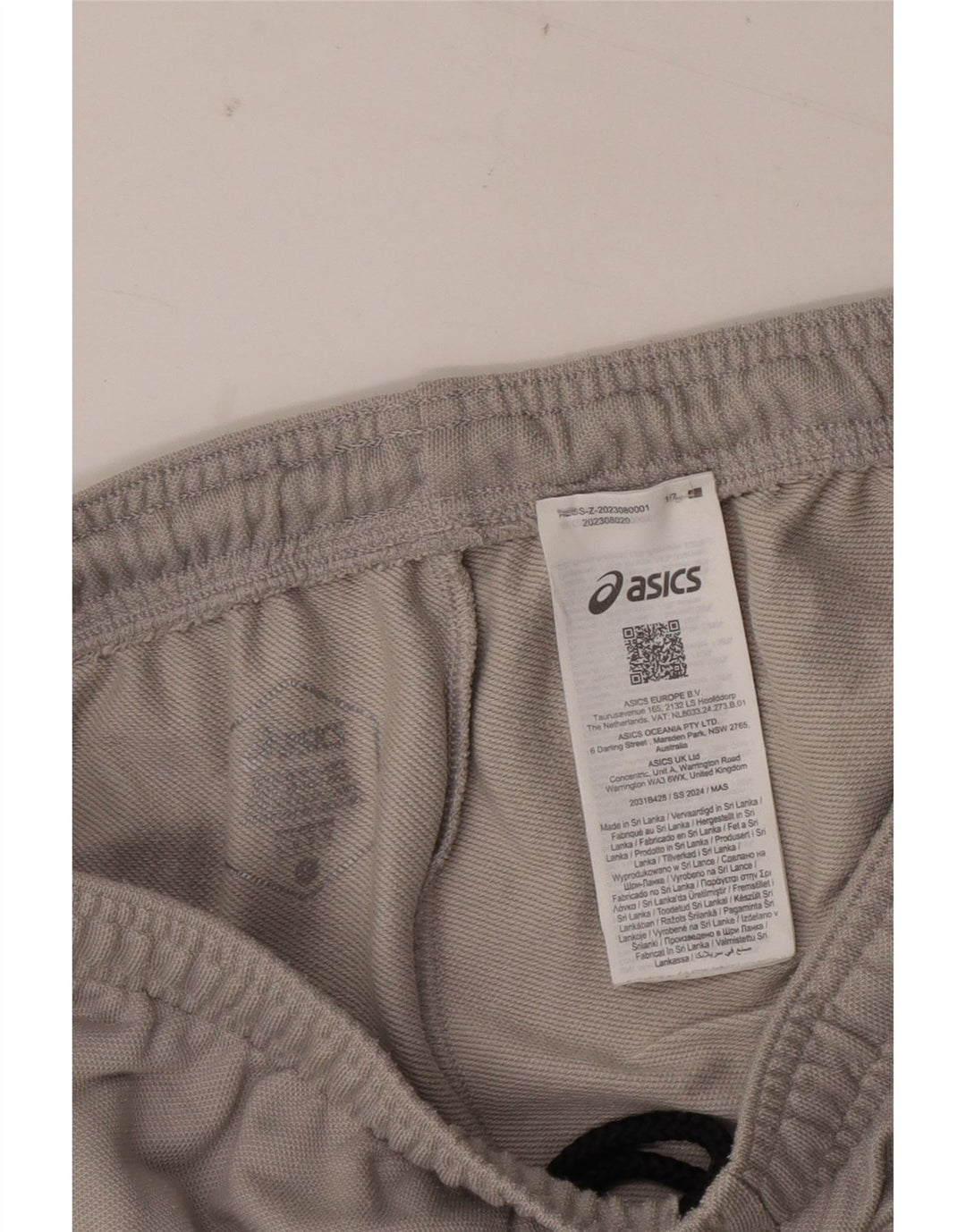 Pantaloni da tuta da uomo con grafica Asics, pantaloni da jogging, grandi, in poliestere grigio