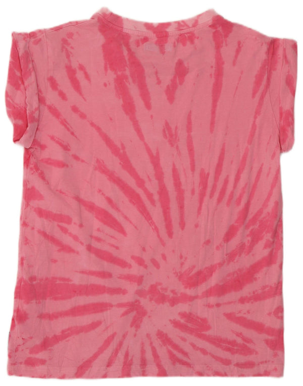 T-shirt grafica da donna Kappa Top UK 14 cotone tie-dye rosa medio
