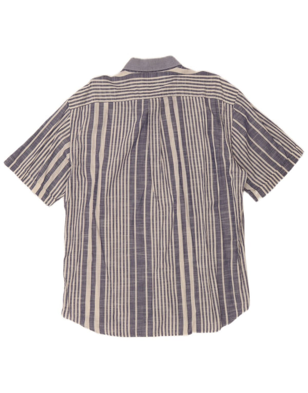 Camicia da uomo a maniche corte Navigare XL in cotone a righe blu