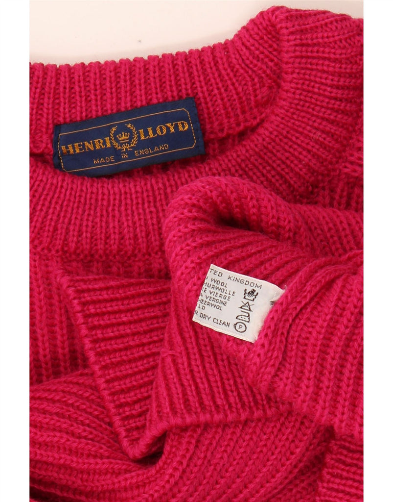 HENRI LLOYD Womens Crew Neck Jumper Sweater UK 16 Large Pink Wool Vintage Henri Lloyd and Second-Hand Henri Lloyd from Messina Hembry 