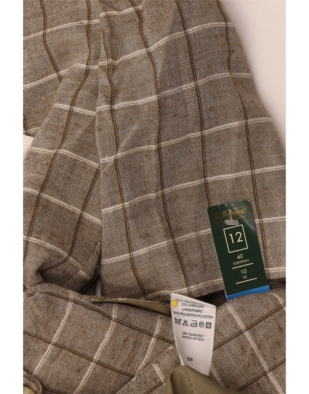 Top cardigan a maniche corte da donna St. Bernard UK 12 a quadri marrone medio