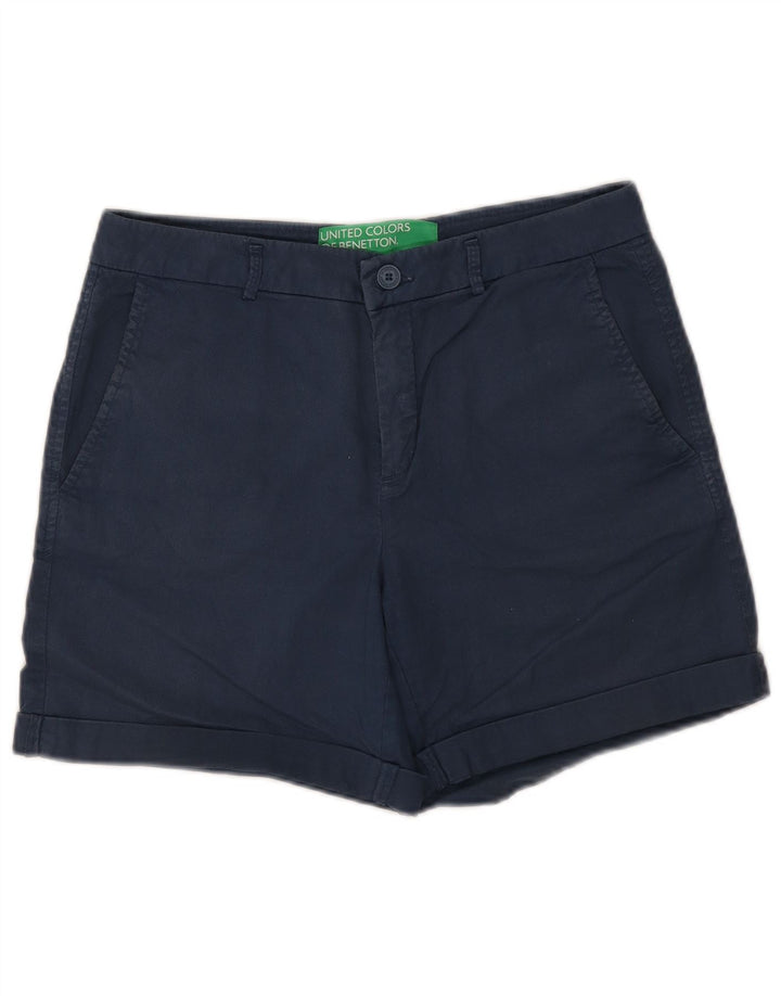 Pantaloncini chino da donna Benetton W30 medio blu navy