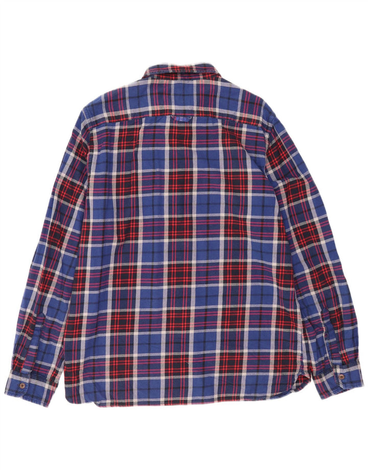 Camicia da uomo in flanella Superdry 3XL in cotone a quadri blu