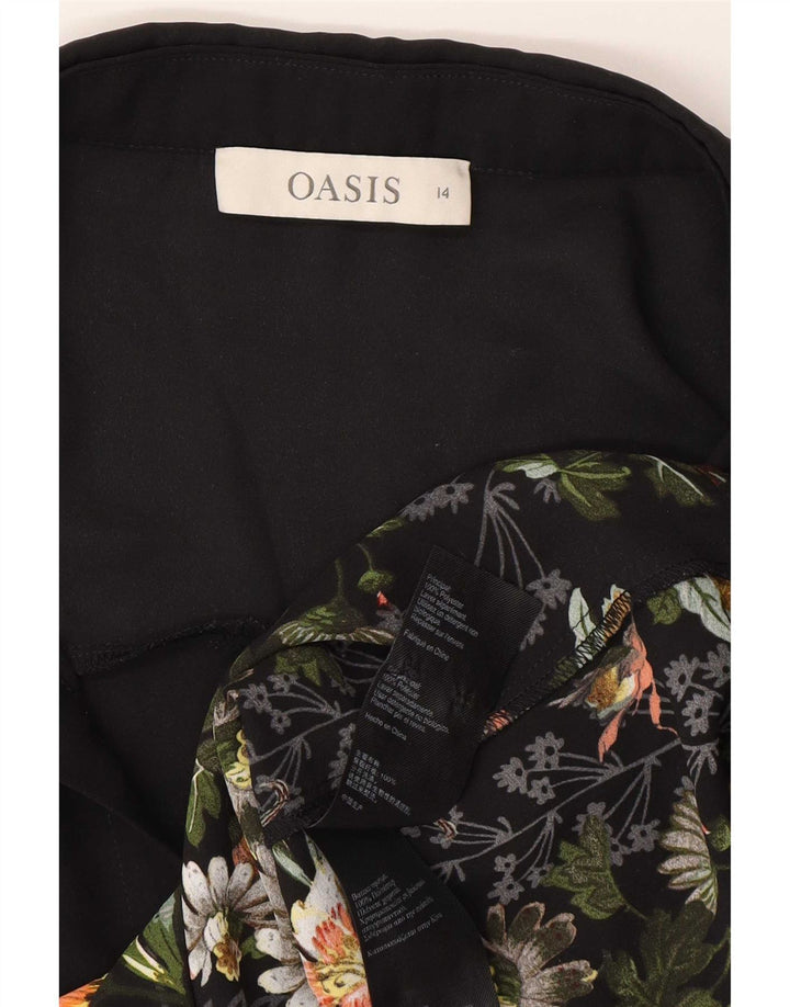 Camicetta militare da donna Oasis UK 14 Poliestere floreale nero medio