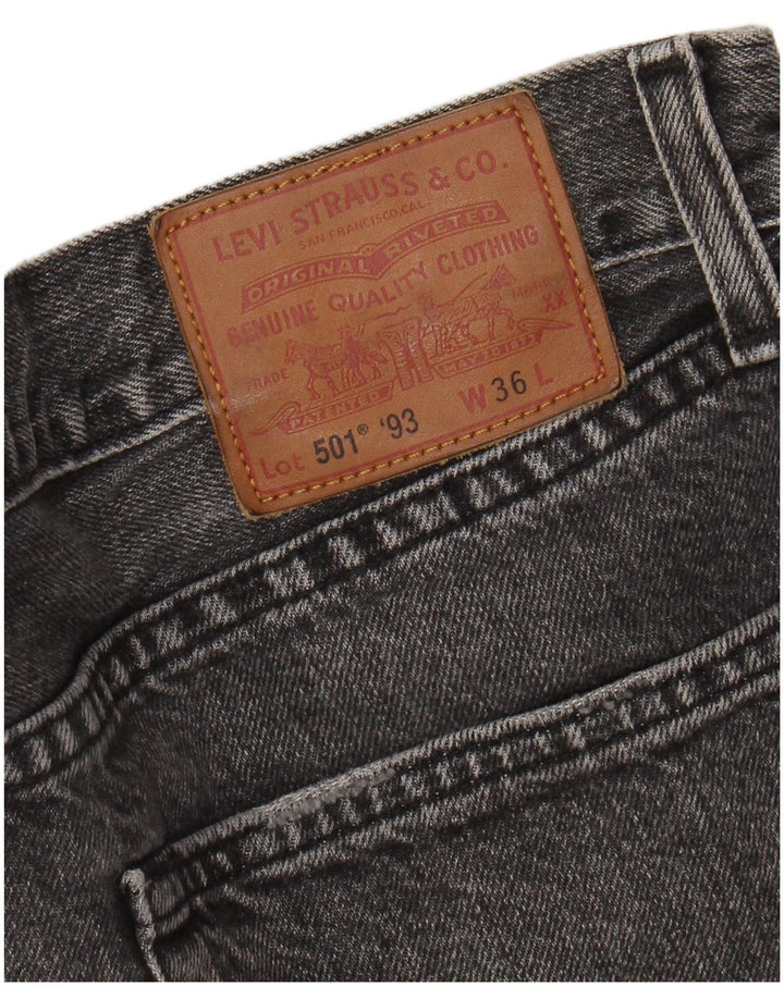 Pantaloncini di jeans Levi's 501 da uomo W36 grandi in cotone grigio