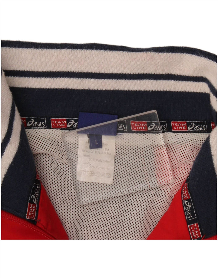 Giacca da ginnastica da uomo Asics, grande, in poliestere color block rosso