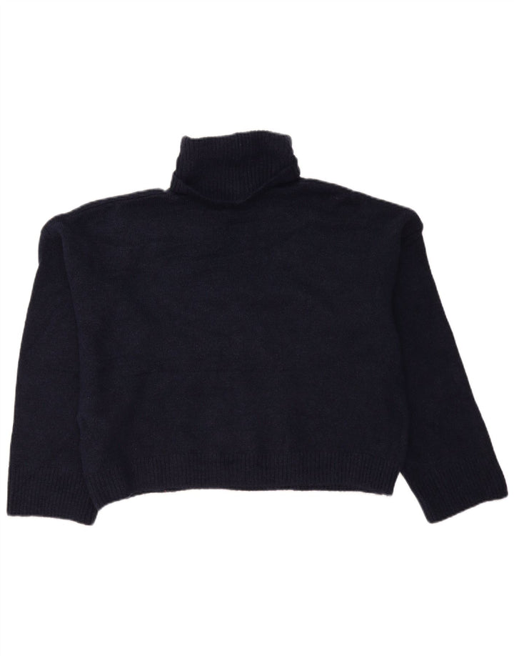 Maglione maglione oversize con collo alto da donna Zara UK 10 piccolo blu navy