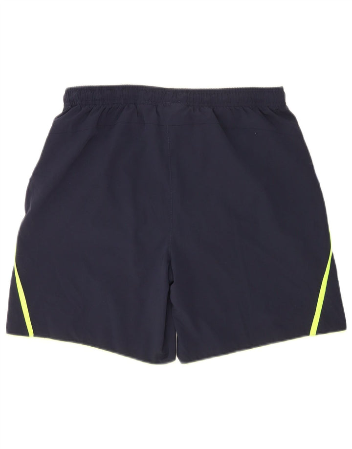 Pantaloncini sportivi da uomo Lotto Large in poliestere color block blu navy