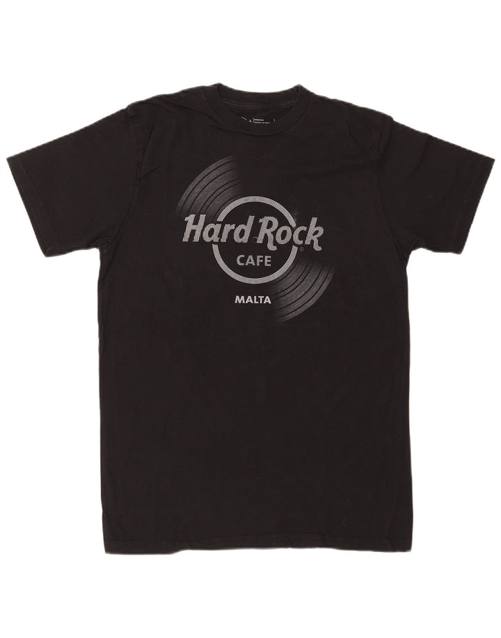 T-shirt grafica da uomo Hard Rock Cafe Malta Top in cotone nero medio