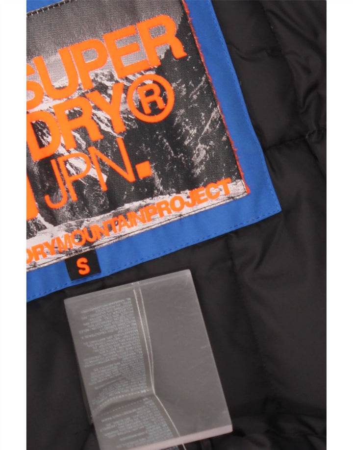 Cappotto imbottito con cappuccio grafico da uomo SUPERDRY UK 36 piccolo nylon blu