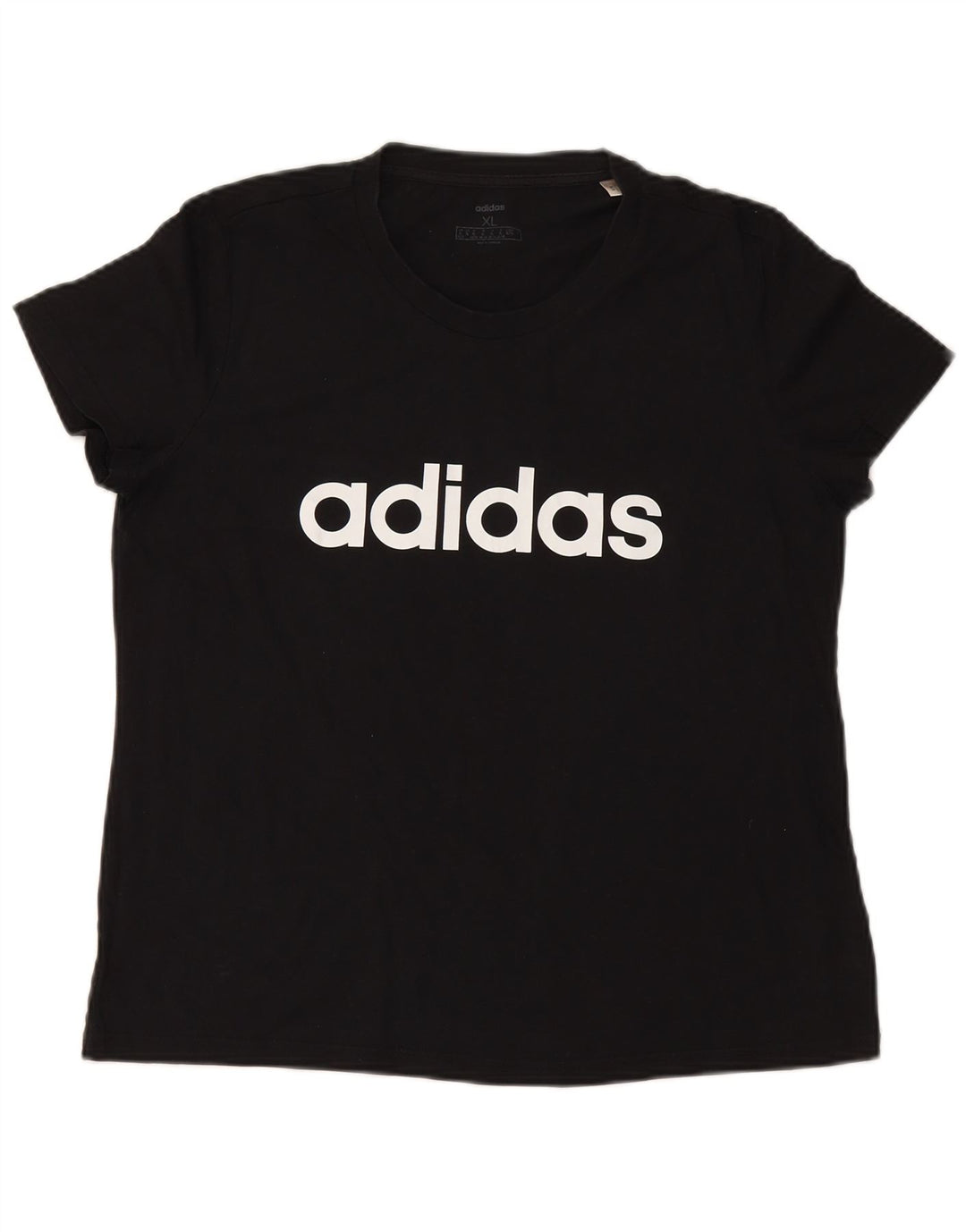 T-shirt grafica da donna ADIDAS Top UK 20/22 XL cotone nero