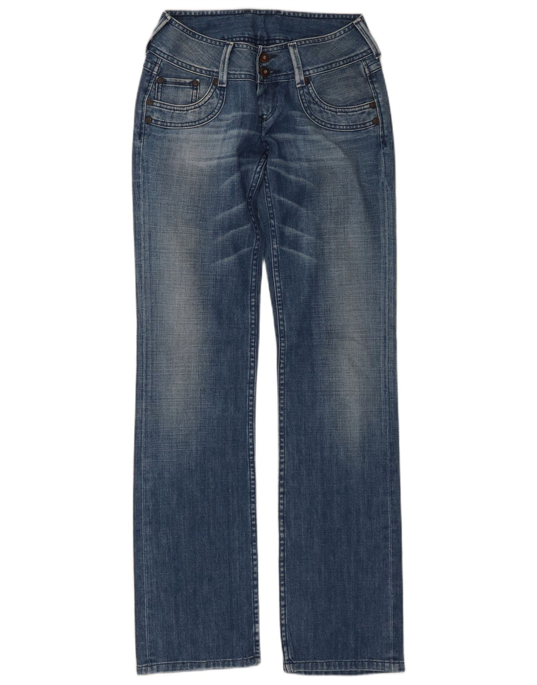 PEPE Jeans Donna Dritto W28 L34 Blu Cotone