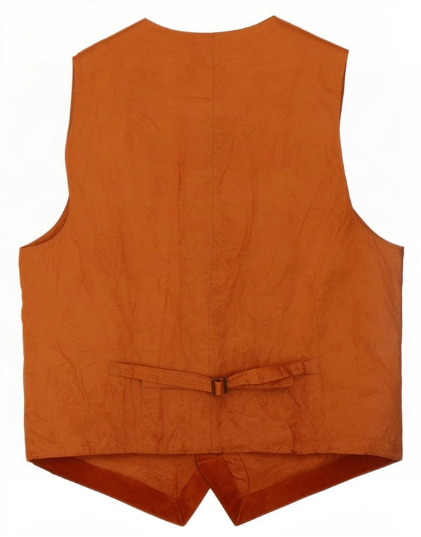 Gilet vintage da uomo in pelle scamosciata piccolo marrone