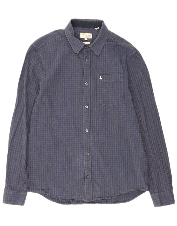 Camicia slim fit da uomo Jack Wills in cotone a quadretti blu medio