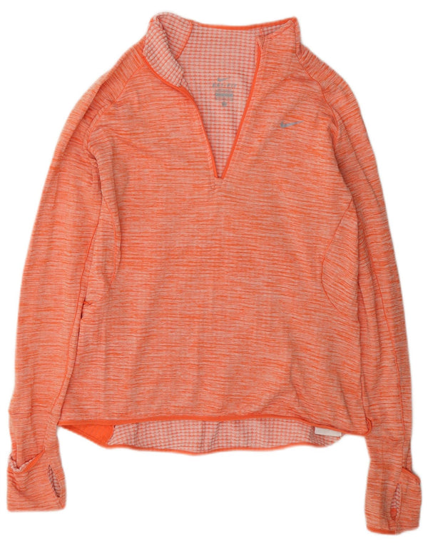 Top della tuta pullover da donna Nike Dri Fit UK 14 medio arancione screziato