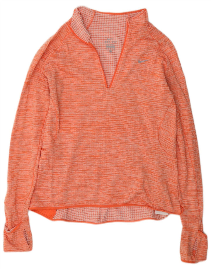 Top della tuta pullover da donna Nike Dri Fit UK 14 medio arancione screziato