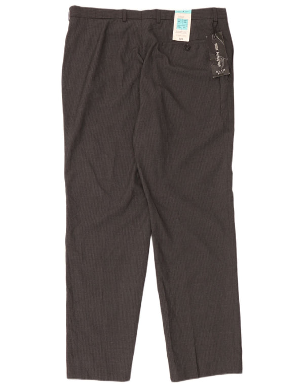 Pantaloni chino autografi da uomo Marks & Spencer W34 L31 gessato grigio