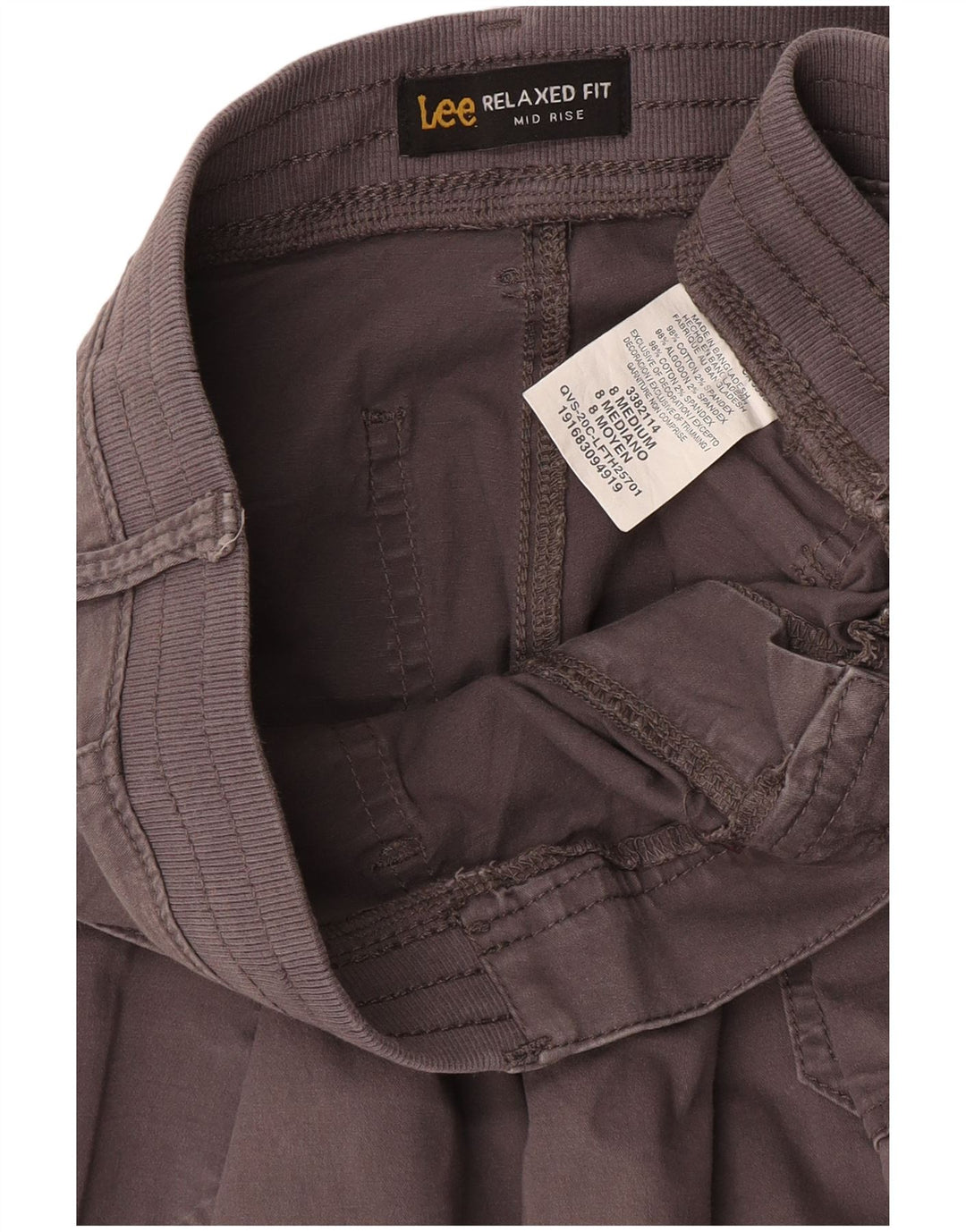 Lee Womens Mid Rise Capri Trousers US 8 Medium W27 L19 Grey Cotton