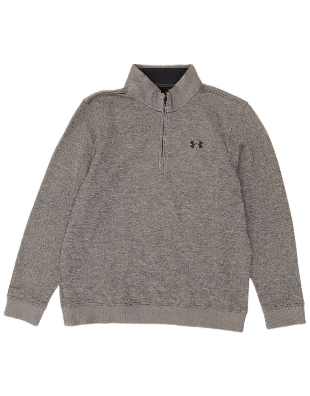 Felpa da uomo Under Armour Cold Gear con zip e collo, maglione grande grigio screziato