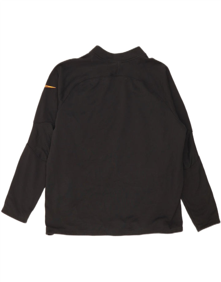 NIKE Felpa da uomo Dri Fit con zip e collo maglione XL poliestere nero