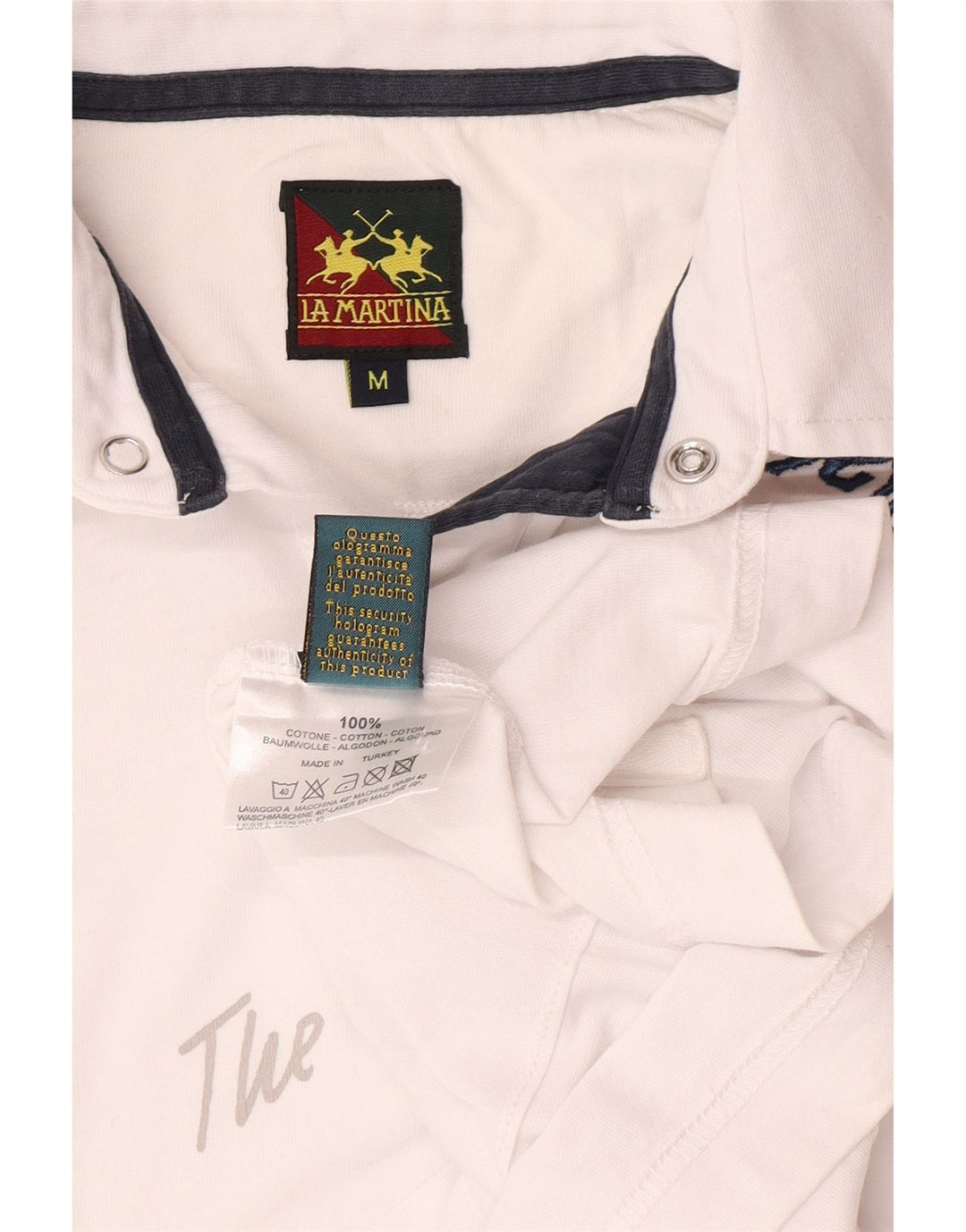 Polo grafica da uomo La Martina in cotone bianco medio
