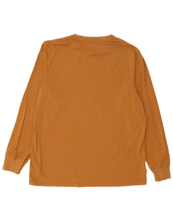Timberland Mens Regular Fit Graphic Top manica lunga grande cotone marrone