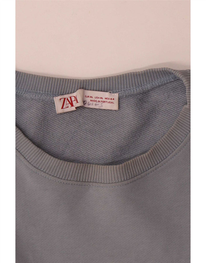 Felpa Zara Uomo Maglione XL Blu Cotone