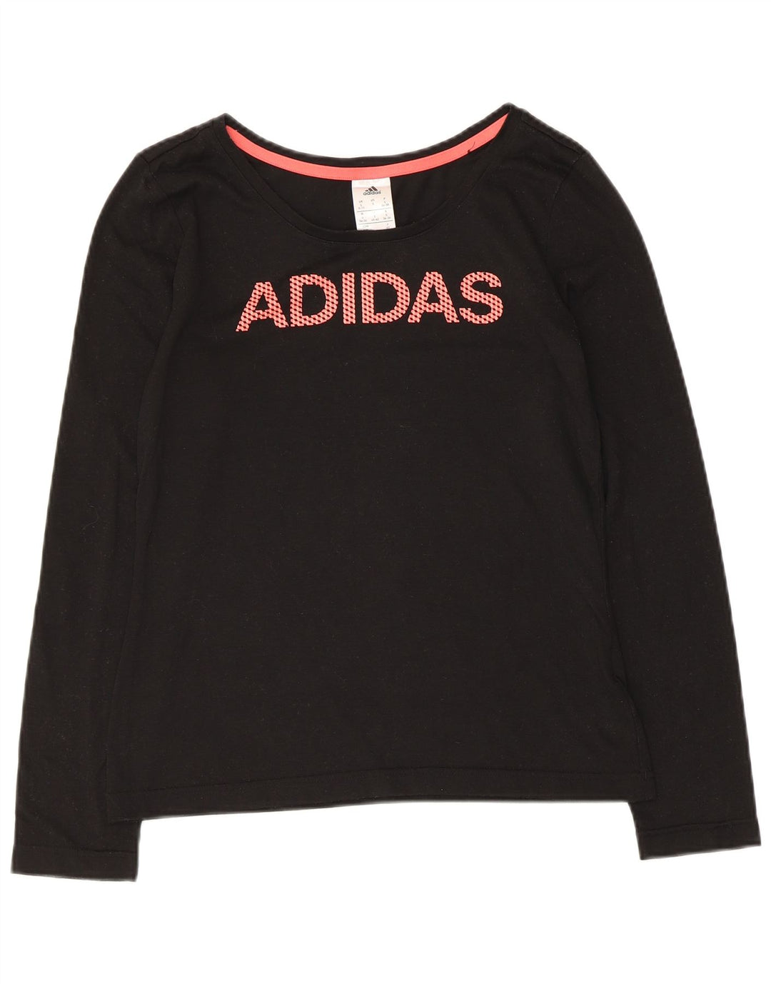 Top grafico da donna Adidas manica lunga UK 8/10 piccolo nero