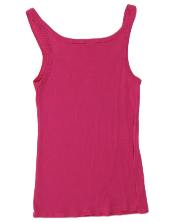 Canotta da donna Benetton UK 14 grande cotone rosa
