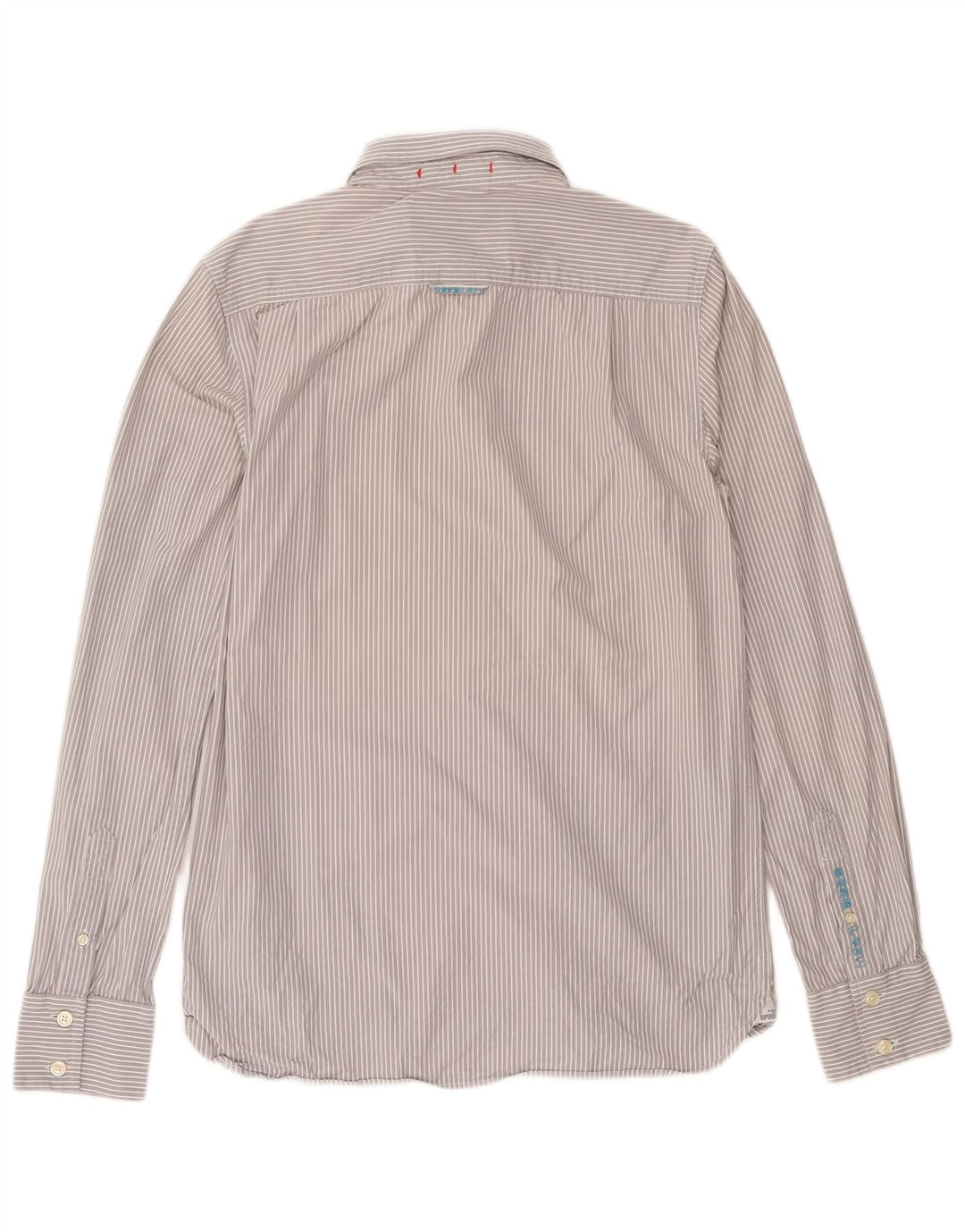 Camicia da uomo Superdry in cotone a righe grandi grigie