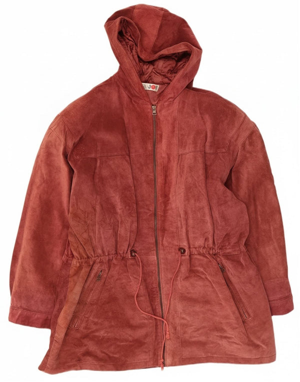 Soprabito in pelle scamosciata da donna Miss Joy EU 44 XL Pelle bordeaux