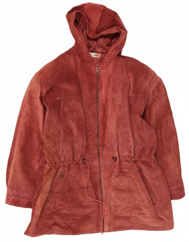 Soprabito in pelle scamosciata da donna Miss Joy EU 44 XL Pelle bordeaux