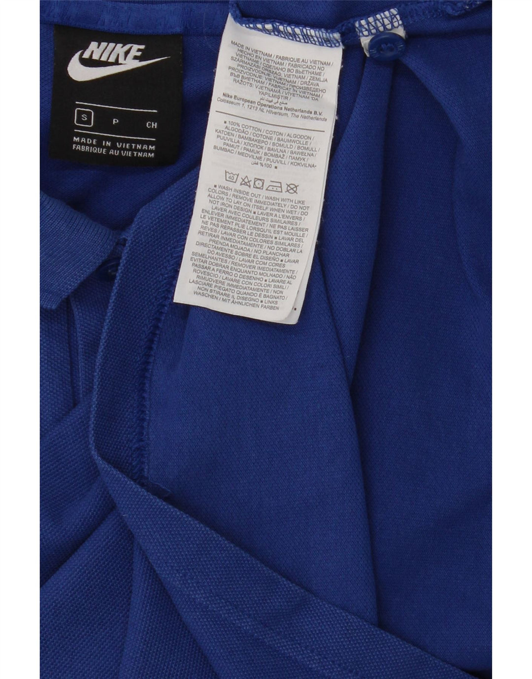 NIKE Mens Polo Shirt Small Blue Cotton Vintage Nike and Second-Hand Nike from Messina Hembry 