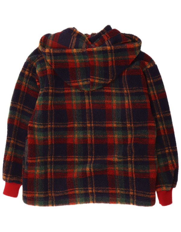 Jockey Mens Hooded Fleece Jacket UK 38 Medium Multicoloured Plaid Polyester