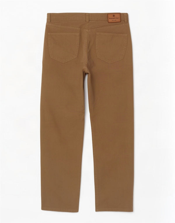Pantaloni casual dritti da uomo Ermenegildo Zegna W34 L30 in cotone beige