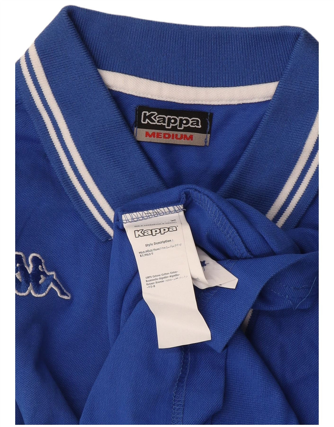 Polo Kappa Uomo Blu Medio in cotone