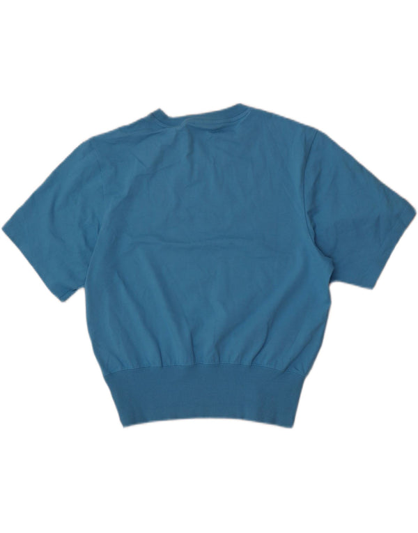 Felpa oversize a maniche corte da donna Adidas UK 10 Small Blu