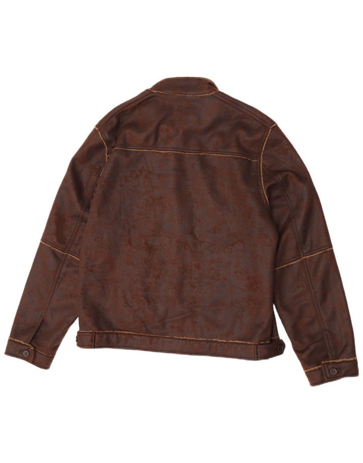 Giacca Sherpa da uomo Zara UK 42 XL Poliestere marrone