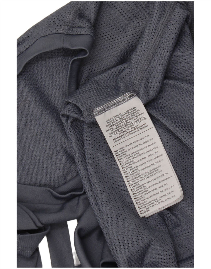 T-shirt grafica da running Nike da uomo, piccola, in poliestere color block grigio