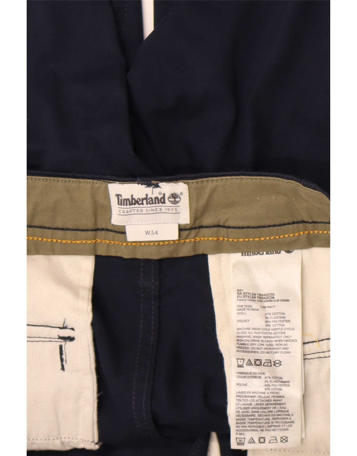 Pantaloncini cargo da uomo Timberland W34 Large in cotone blu navy