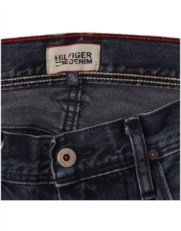 Jeans dritti da uomo Tommy Hilfiger W33 L32 cotone blu navy