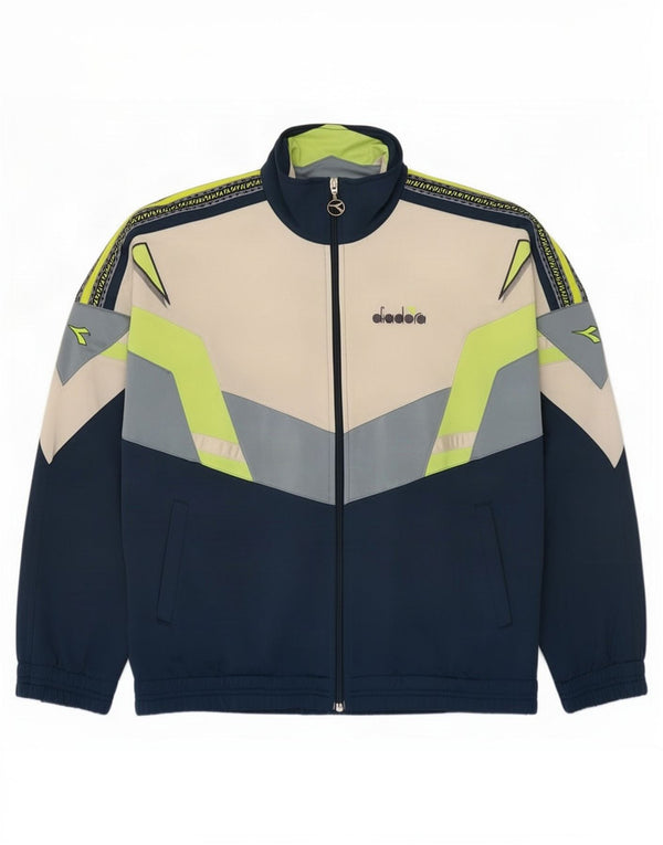 Giacca da ginnastica grafica da uomo Diadora UK 36 Small Blu Navy Colourblock