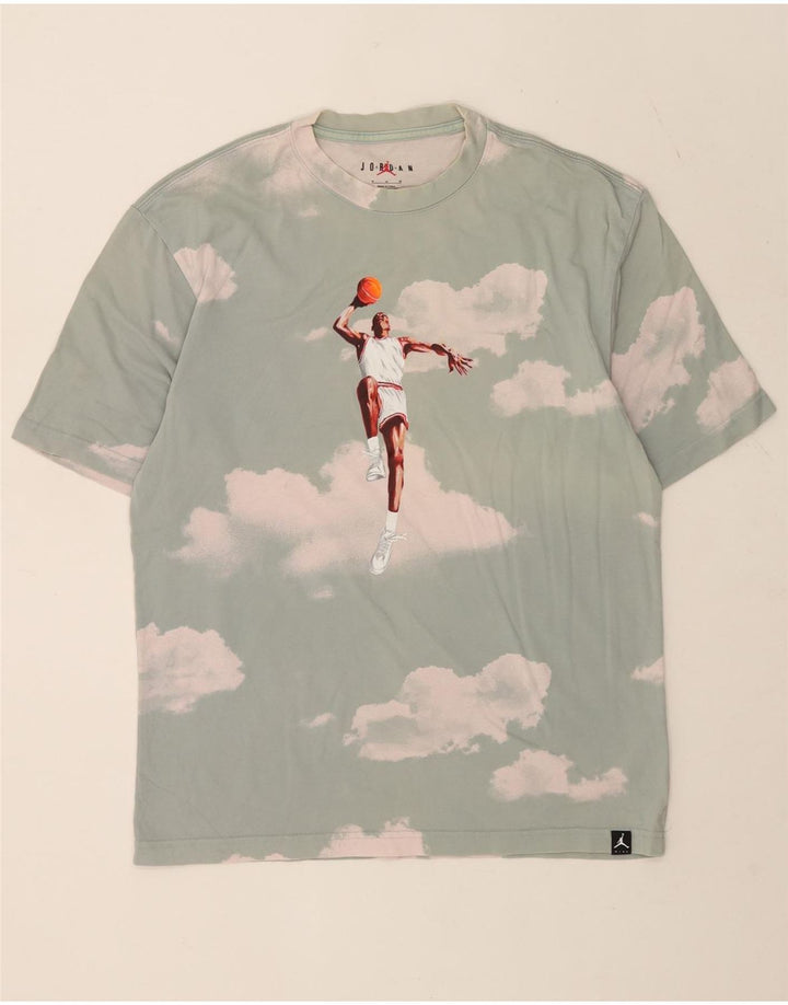 T-shirt grafica da uomo Jordan Top in cotone tie-dye verde medio