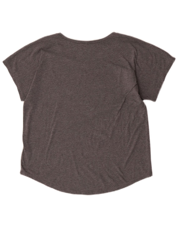 T-shirt grafica da donna Dkny Top UK 16 Large in cotone color block grigio