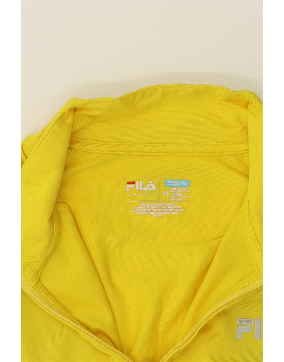 FILA Womens Zip Neck Pullover Tracksuit Top UK 12 Medium Yellow Polyester Vintage Fila and Second-Hand Fila from Messina Hembry 