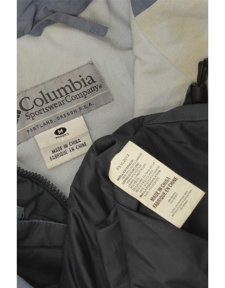 Giacca a vento con cappuccio da donna Columbia UK 14 Colorblock blu medio
