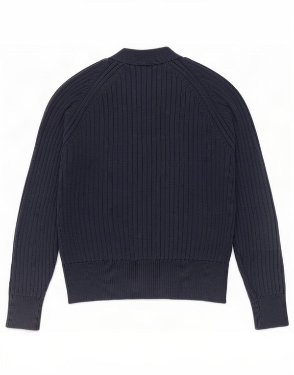 Maglione cardigan da donna Marks & Spencer UK 8 piccolo cotone blu navy